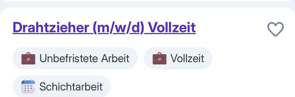 Drahtzieher (m/w/d) Vollzeit
 • Unbefristete Arbeit, Schichtarbeit
 Vollzeit
