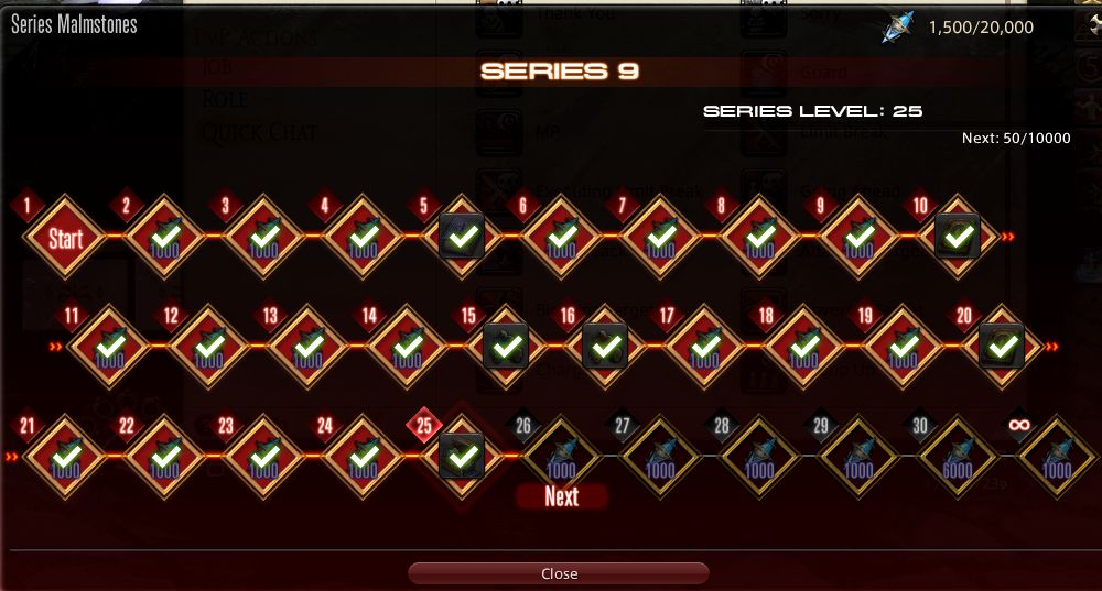ffxiv screenshot showing a completed (to level 25) pvp season