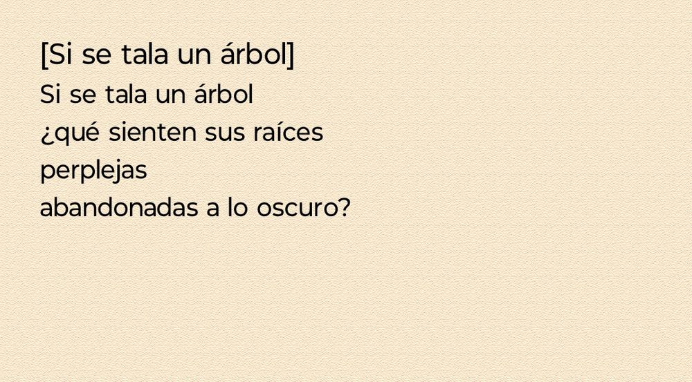 Poema de Julia Uceda. Si se tala un arbol
