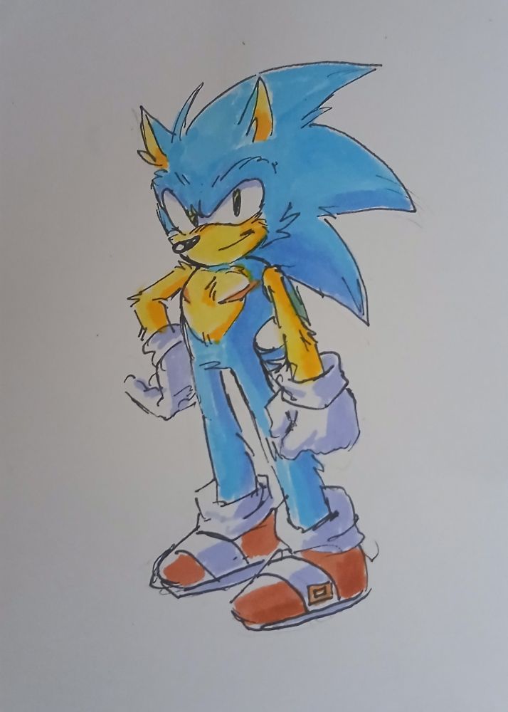 Sonic got hit with a stiff pose 🤘