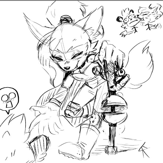 a 4am doodle of Whisper the wolf 