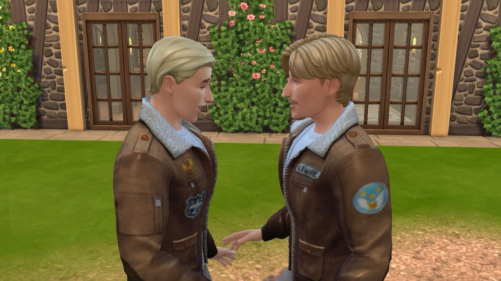 Mike and Erwin from the series Attack on Titan made in the Sims 4