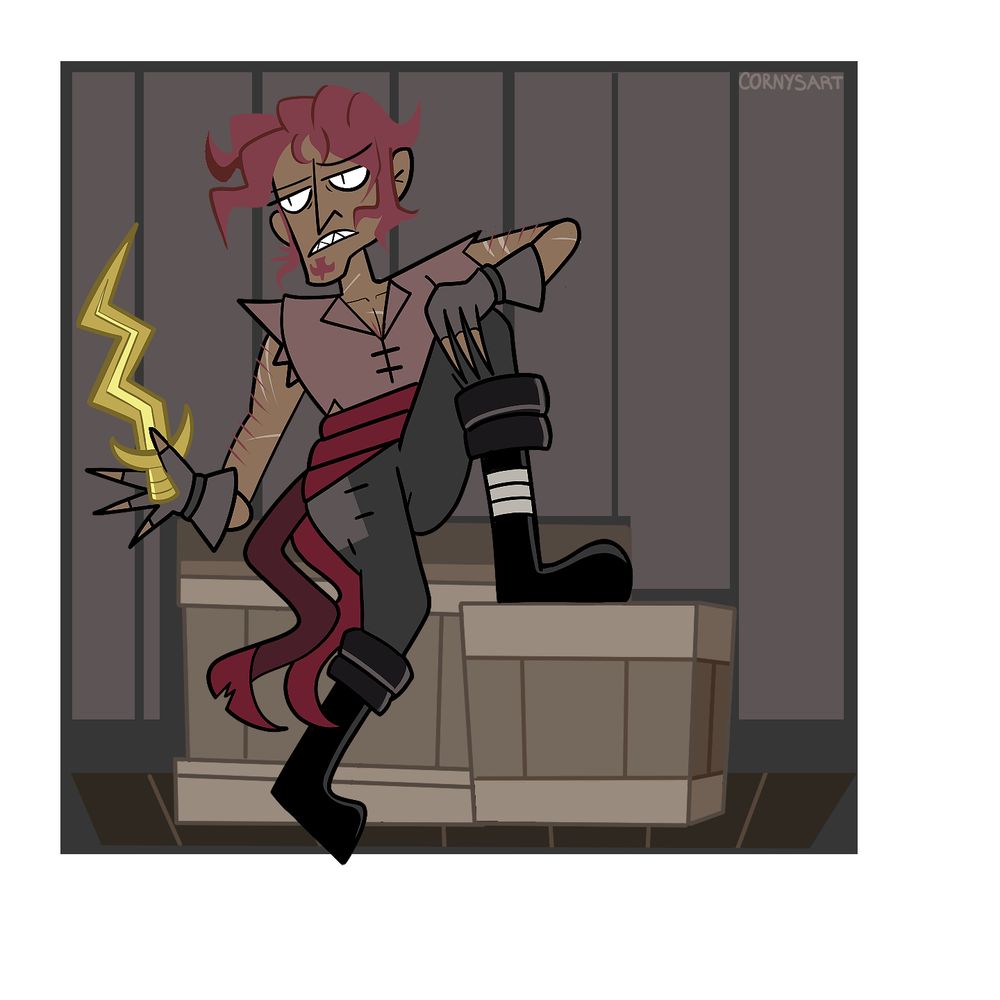 A redesign of Gangrel from Fire Emblem Awakening in his Spotpass Paralogue. He now wears more ragged pirate clothes and is sitting despondently on some boxes on the ship. Holding one of his daggers in his hand. 