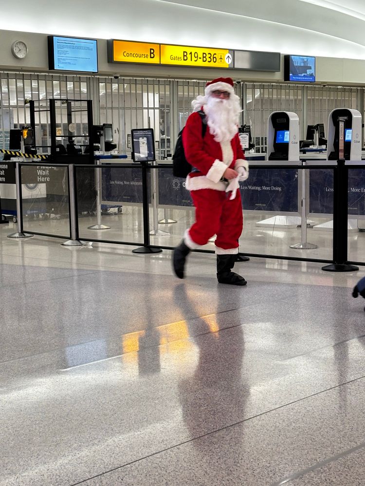 Guy dressed as Santa 