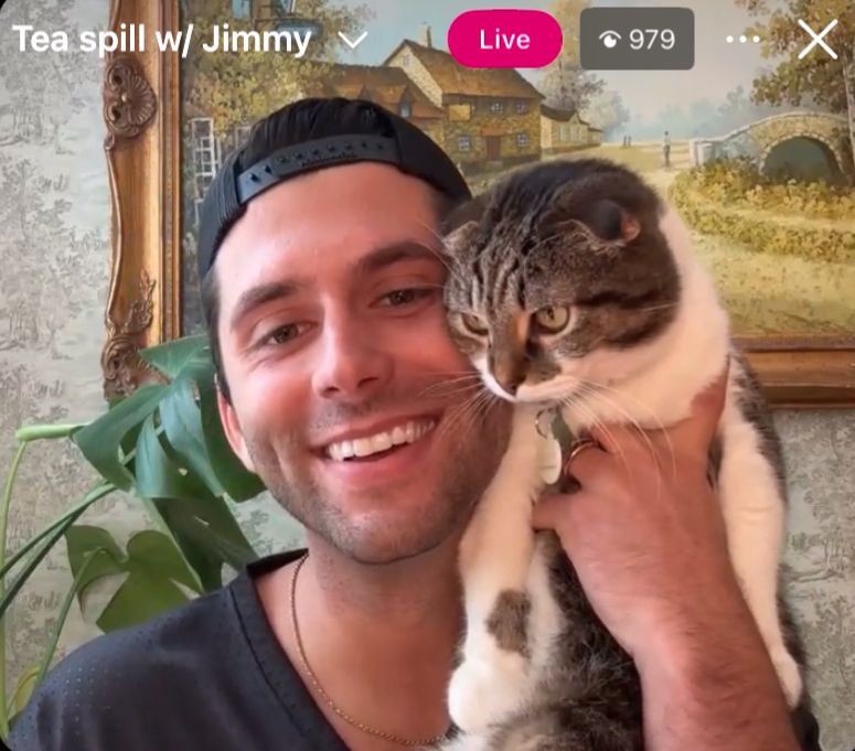 jimmy and his cat on instagram live. 
