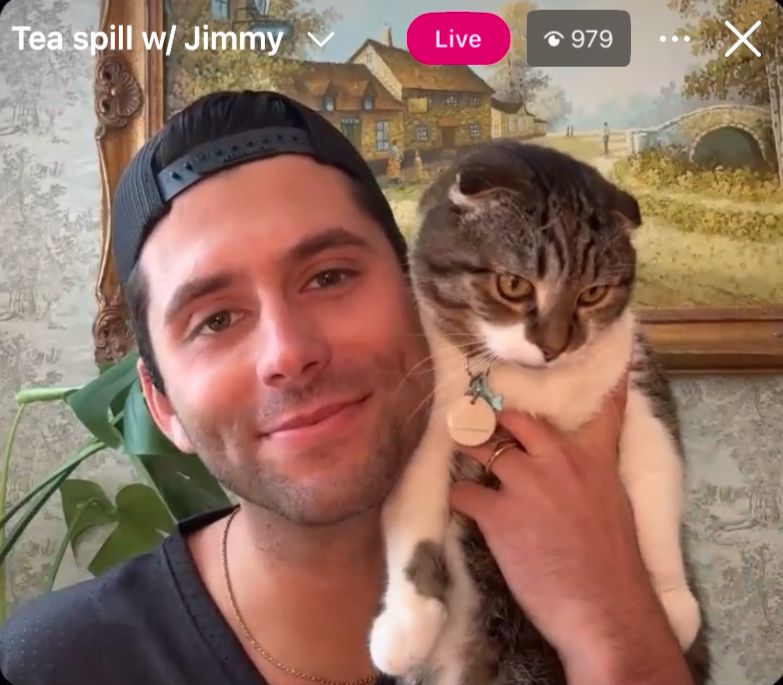 jimmy and his cat on instagram live. 