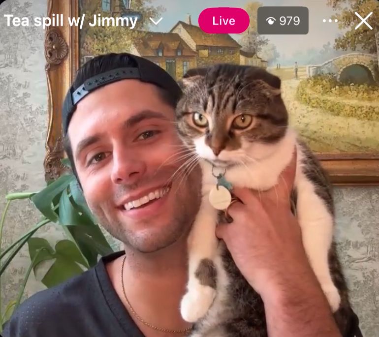 jimmy and his cat on instagram live. 