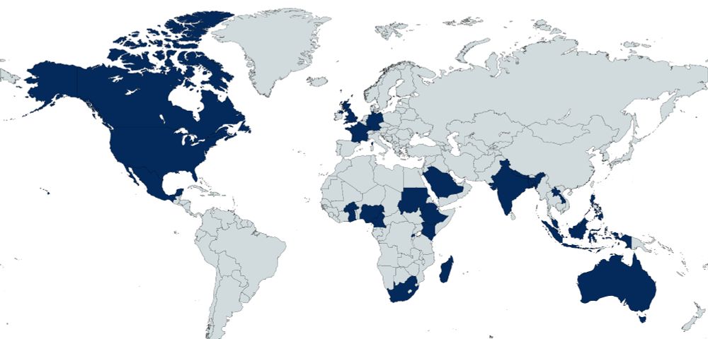 Map of countries represented by PREPSS peer reviewers.