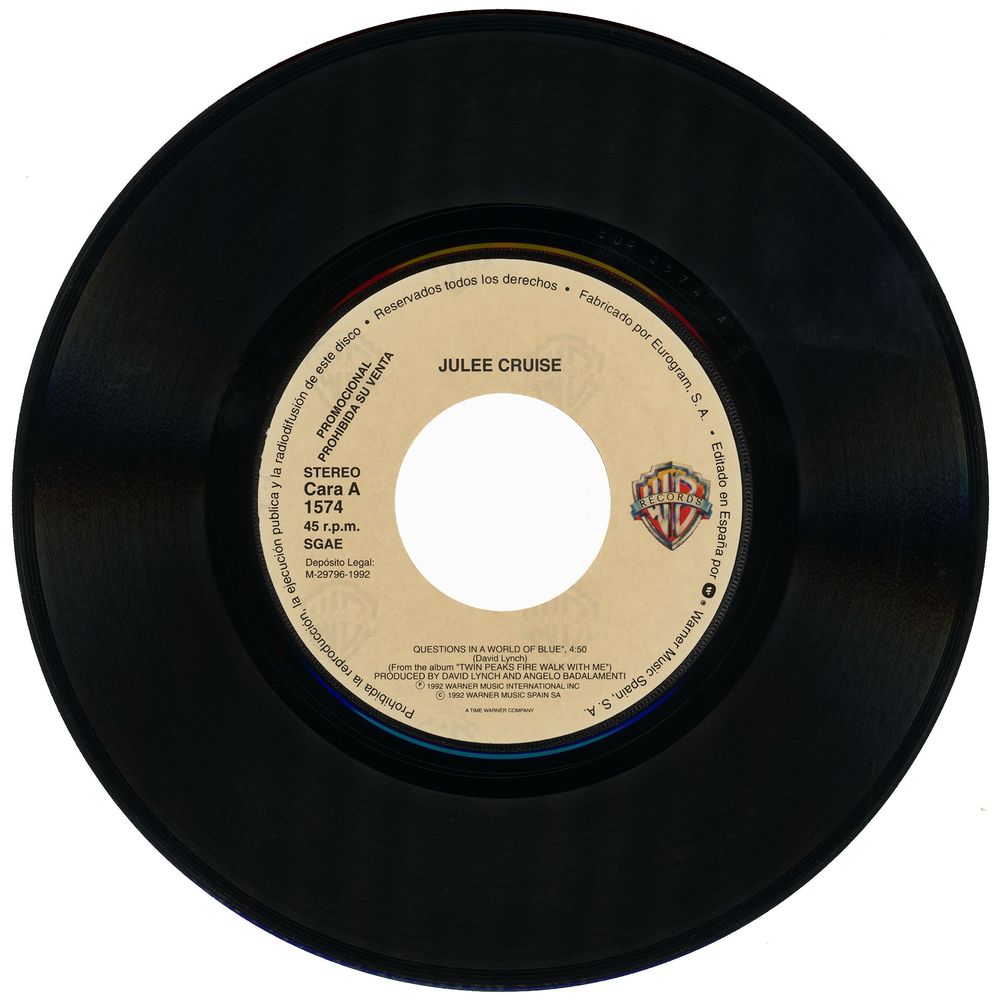 7-inch vinyl single for Julee Cruise’s “Questions in a World of Blue.”
