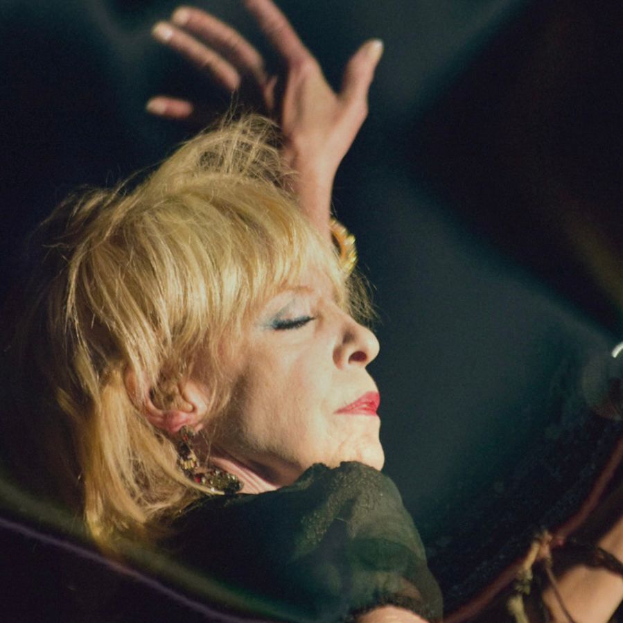 Photo of Julee Cruise in concert. Taken by Travis Black in 2016.