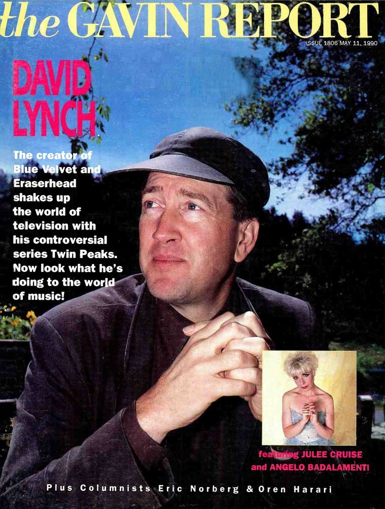 David Lynch and Julee Cruise on the cover of The Gavin Report from May 11, 1990