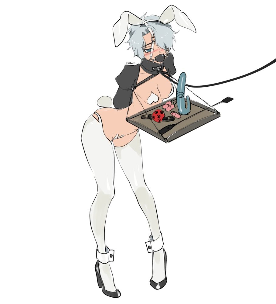 Elara in a reverse bunny girl outfit inspired by the bunny girl outfit Loen wears in Brown Dust 2 :3