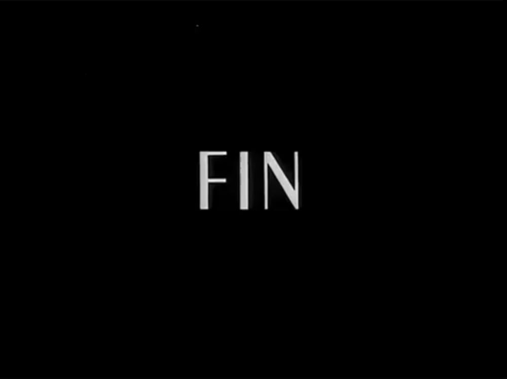 the word fin is written on a black background .