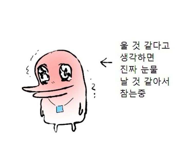 울 것 같다고 생각하면 진짜 눈물 날 것 같아서 참는 중 짤