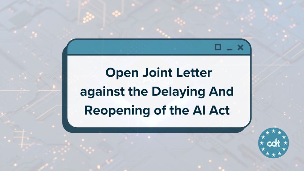 Open Joint Letter against the Delaying and Reopening of the AI Act