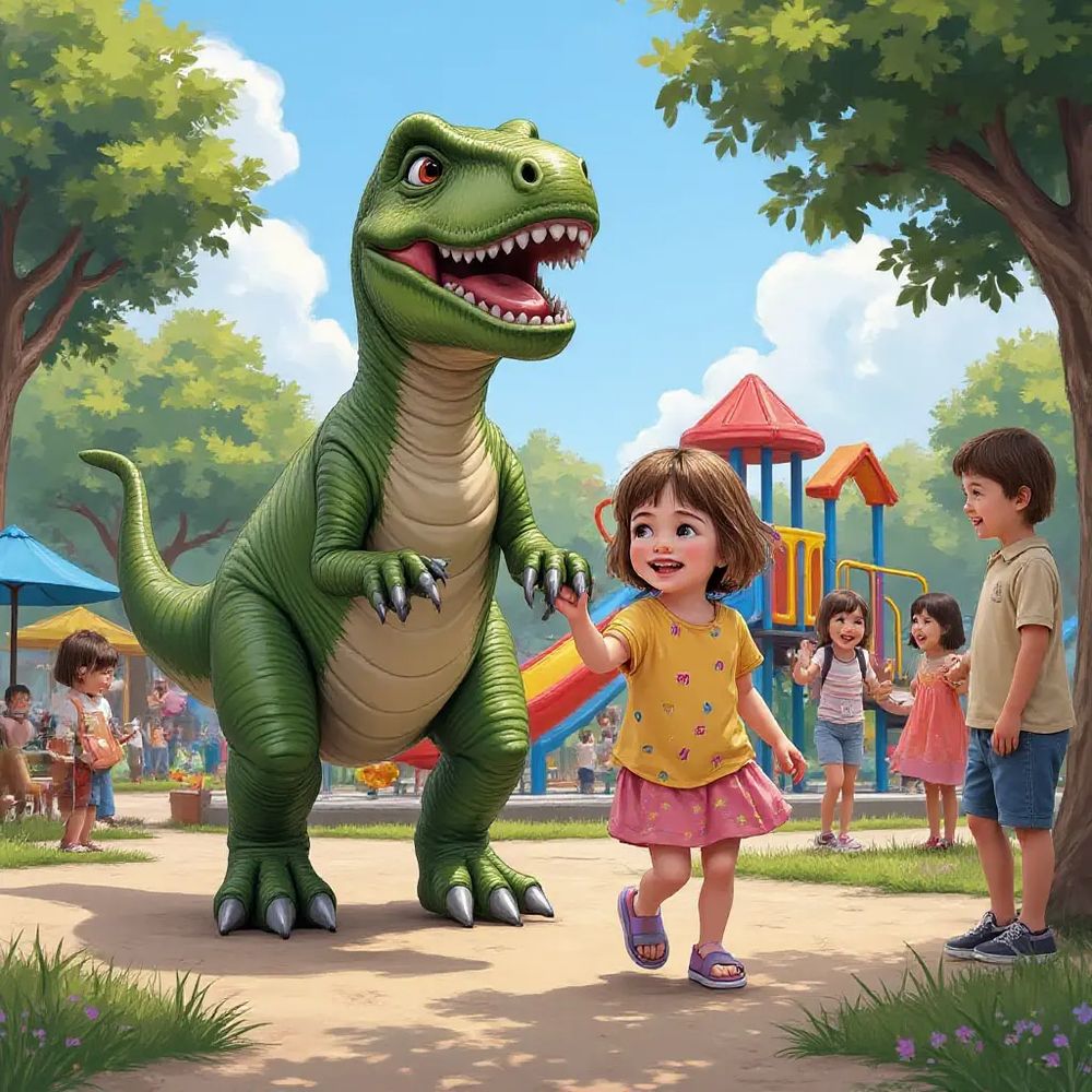 Sasha and her dinosaur 