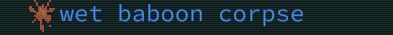 caves of qud item named 'wet baboon corpse'