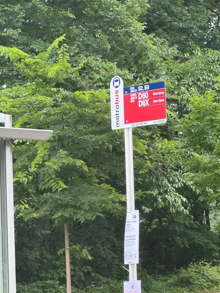 Northbound sign shows old S2, S9 will be a D60 and D6x stop 