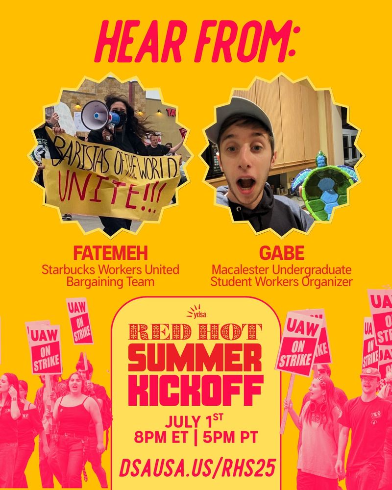Hear from:

Fatemeh
Starbucks Workers United Bargaining Team

Gabe
Macalester Undergraduate Student Workers Organizer
