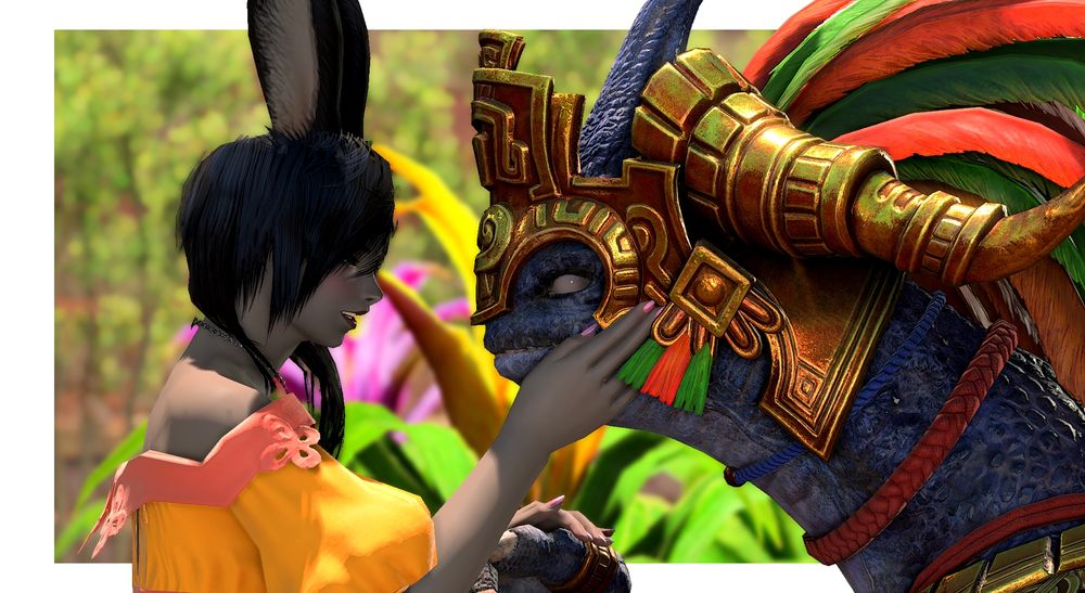 cute zoramena moment. she smiles at zoraal ja and touches his cheek. zoraal ja looks closely at her. they're holding hands.