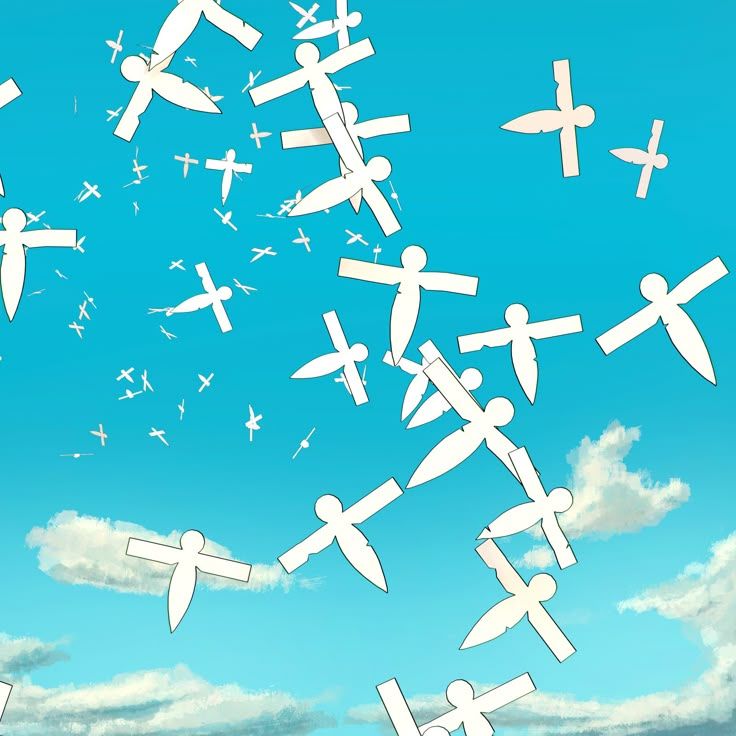 Still of paper birds in Spirited Away