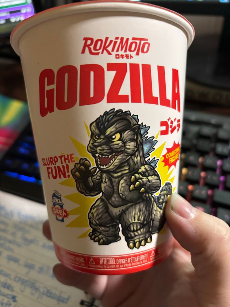 Godzilla in a ramen cup blind bag 