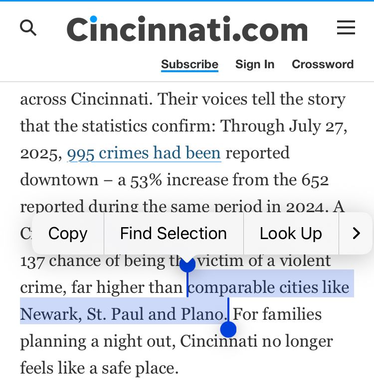 A column from pipsqueak grifter Vivek Ramaswamy, mwho aspires to be Ohio governor but openly hates high school football quarterbacks and prom queens, comparing Cincinnati to Newark, St. Paul, and Plano, three cities which are absolutely nothing like Cincinnati 