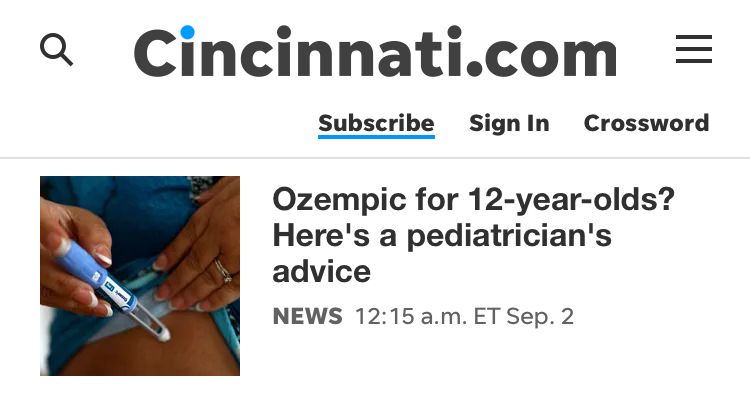 Dumb headline about Ozempic for 12-year-olds