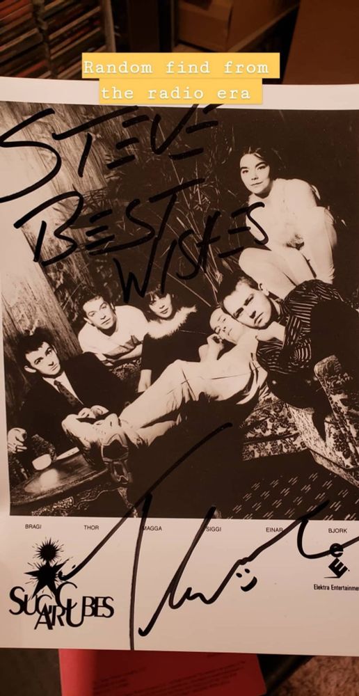 Signed B&W promo photograph of the Icelandic band the Sugarcubes.