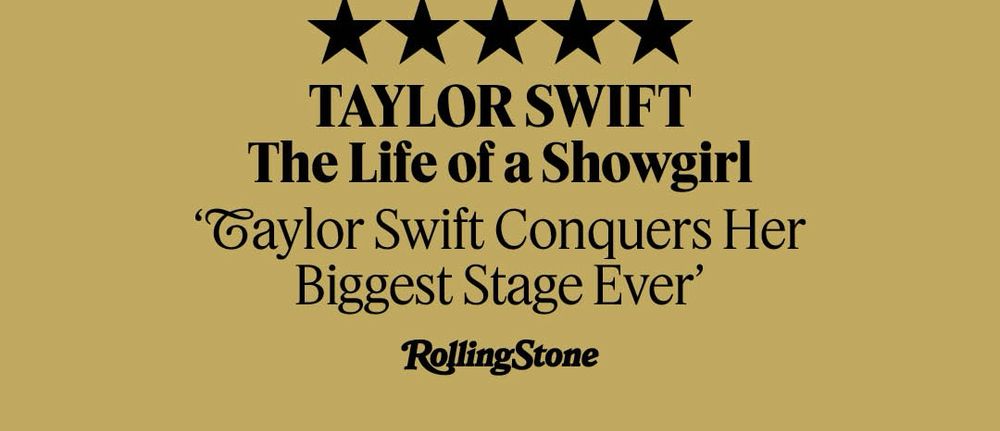 A rolling stone review titled “Taylor Swift Conquers Her Biggest Stage Ever” the “T” in “Taylor” looks a lot like a G