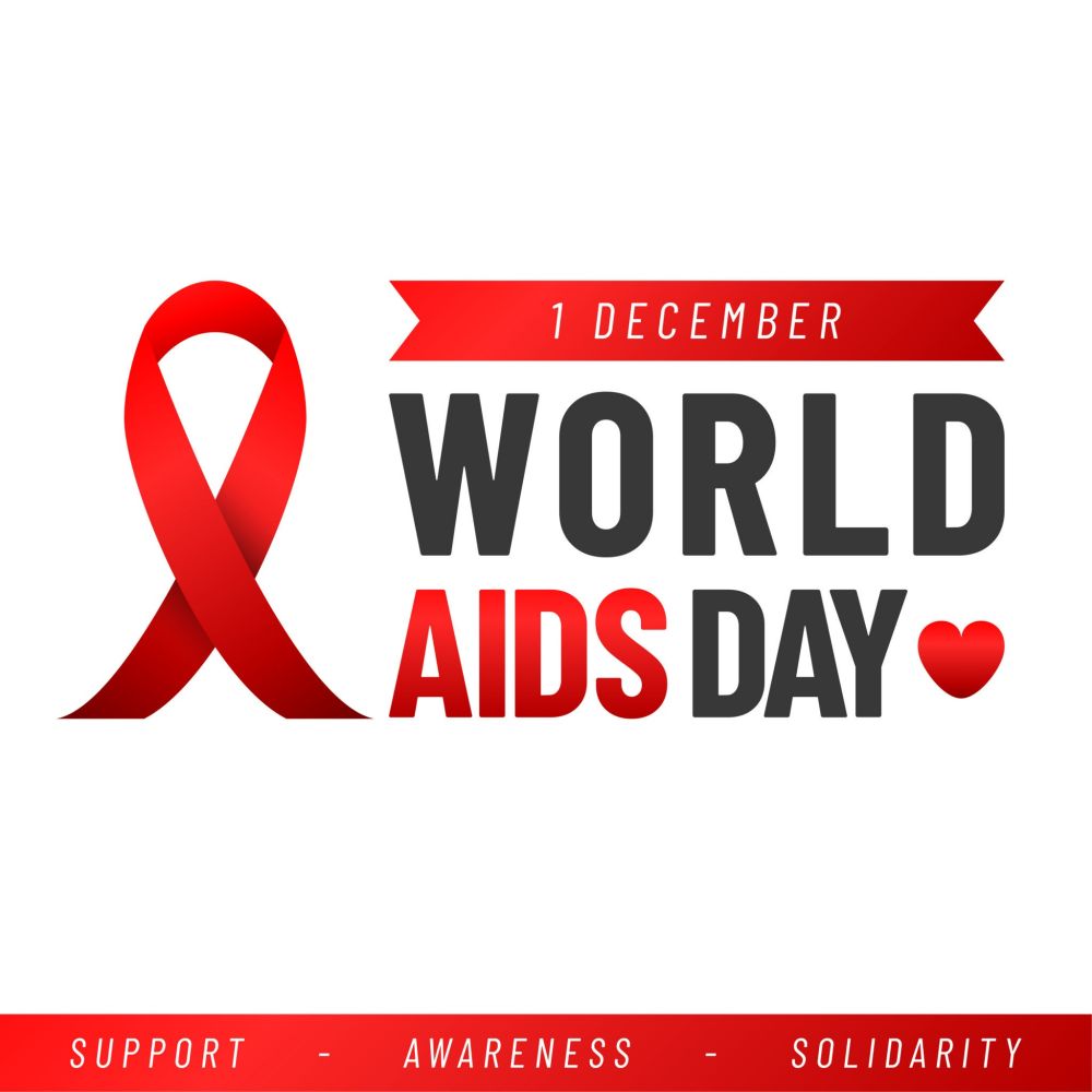 Awareness image for World Aids Day. Key messages : support, awareness, solidarity. 