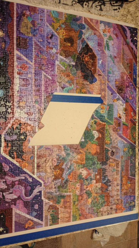 the same puzzle, rearranged such that there is now "magically" a hole in the middle