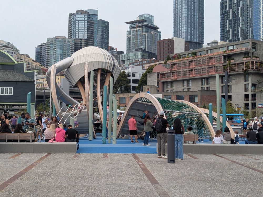 Very busy Waterfront playground 