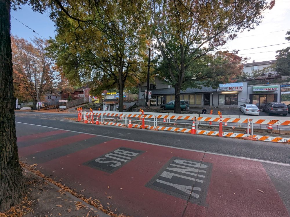 High vis barrier in the center of rainier
