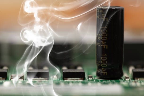 Smoke on electronic circuit