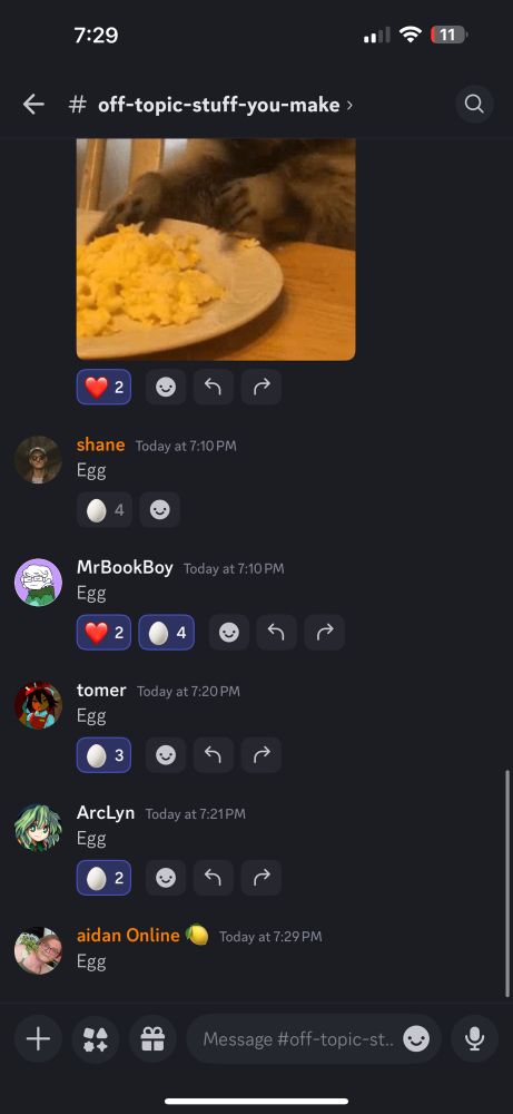 Just a bunch of people saying “egg”