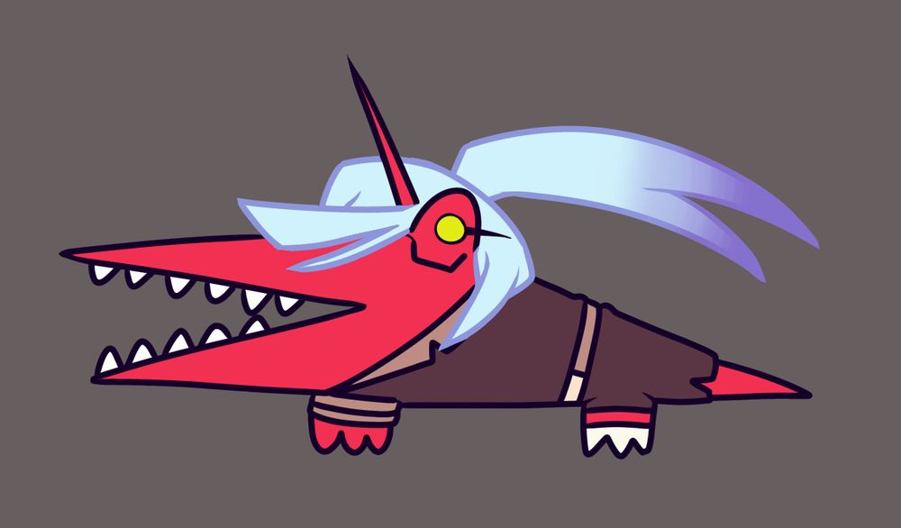 A drawing of Kneesocks (PASWG) as Big Challenges (Sanrio)