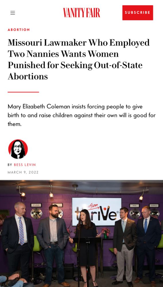 Misery lawmaker who employed two nannies wants women punished for seeking out of state abortions.