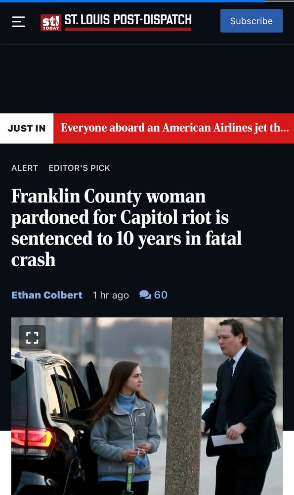 A headline claiming Franklin County woman pardoned for riot is sentenced to 10 years in fatal crash