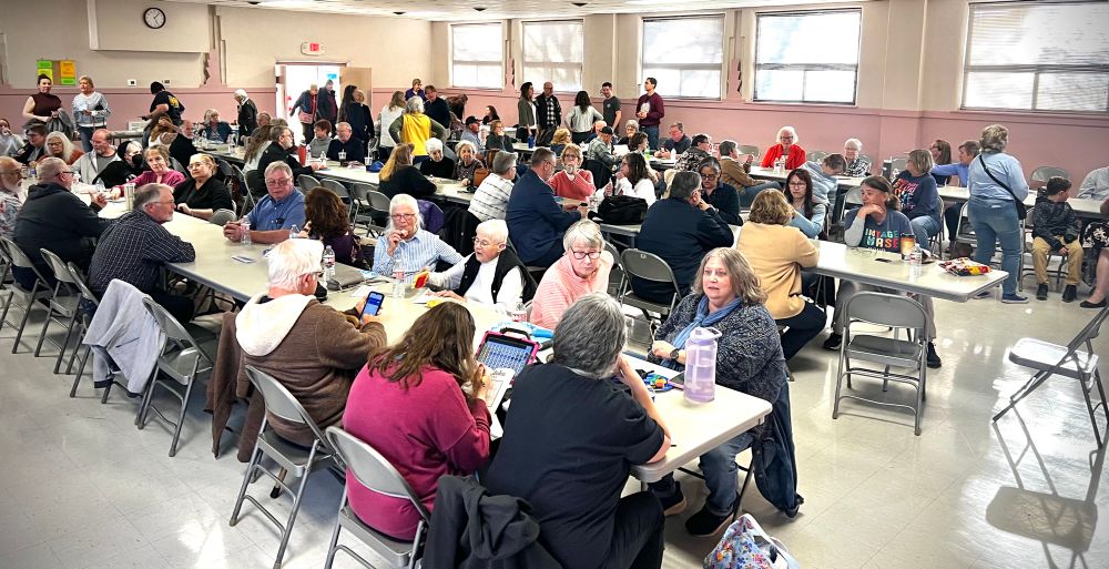 Rural folks gathered in Iola, KS. 