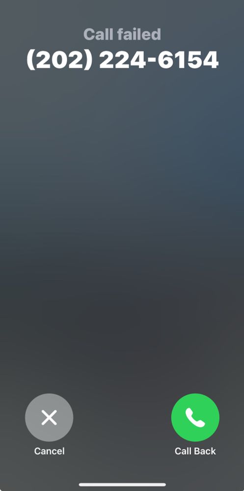 A screenshot of “call failed.”