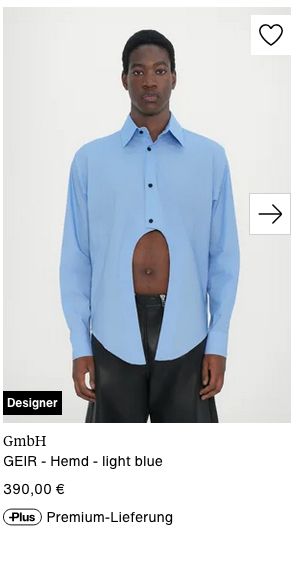 Hemd mit fehlender Bauchpartie 