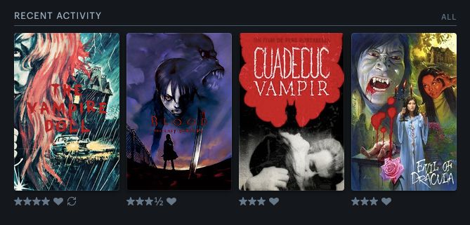 The Vampire Doll (1970)
Blood: The Last Vampire (2000)
Cuadecuc Vampir (1971)
Evil of Dracula (1974)