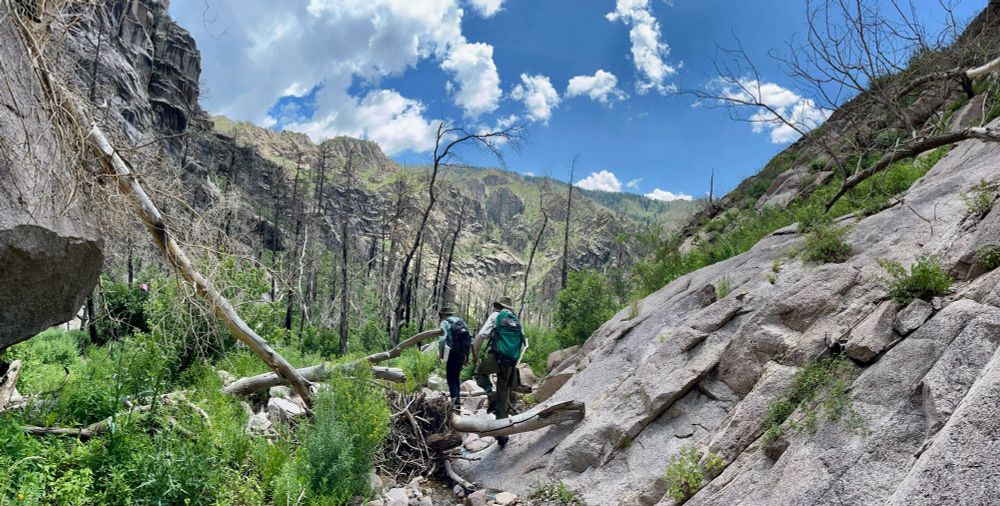 Two myrmecologists on a grueling and scenic hike