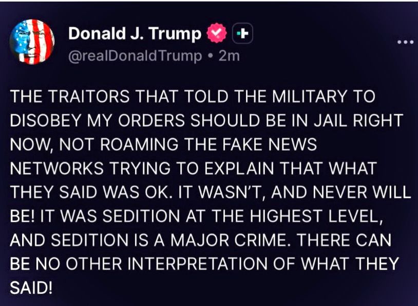 Trump tantrum on social media. 