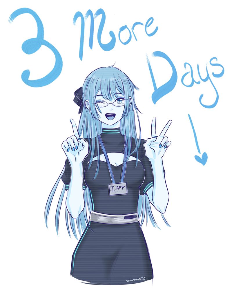 3 MORE DAYS!
The character 'App' holding up three fingers in a cutesy pose.