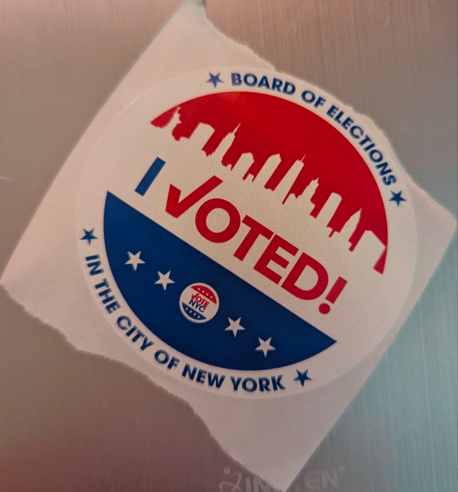An "I Voted!" Sticker from the NYC Board of Elections