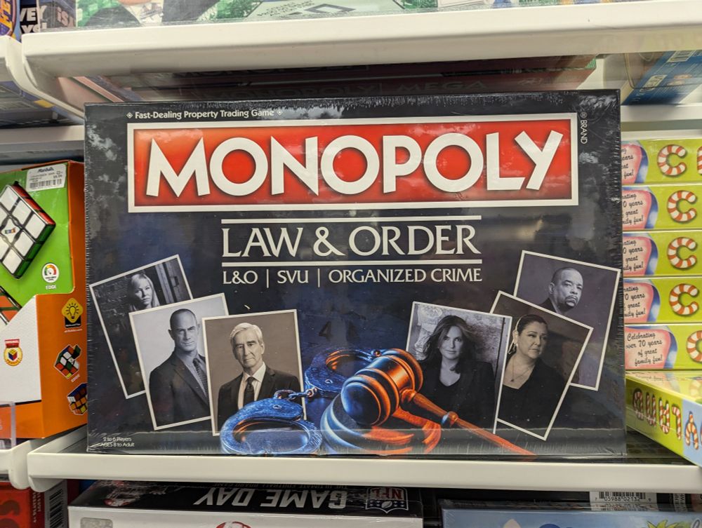 Board game Monopoly, Law & Order (TV show) edition.