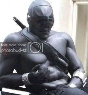 What looks to be a Snake Eyes G.I.Joe suit from one of the movies that looks more like a silicon suit.