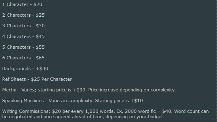 Commission Prices
